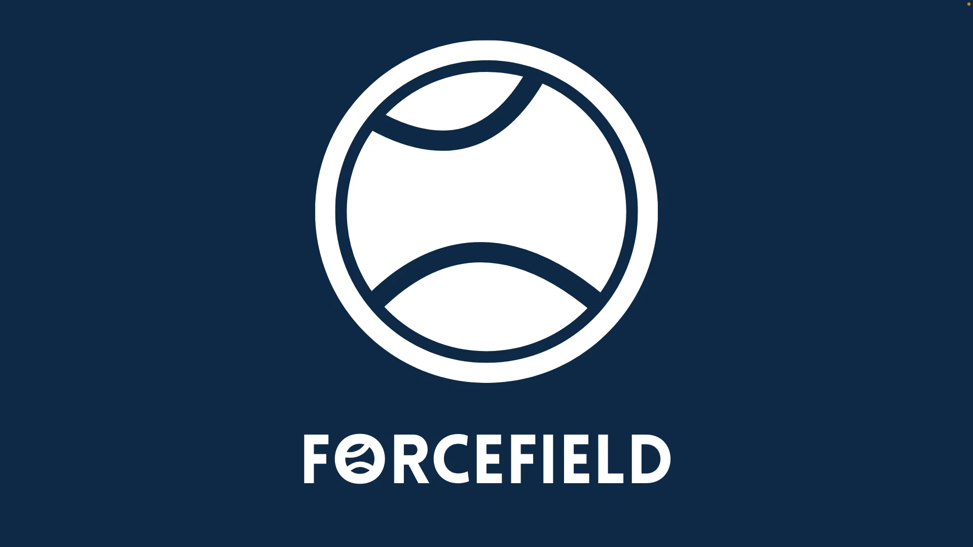 The ForceField logo: a white sliotar mark on a navy background above the wordmark FORCEFIELD
